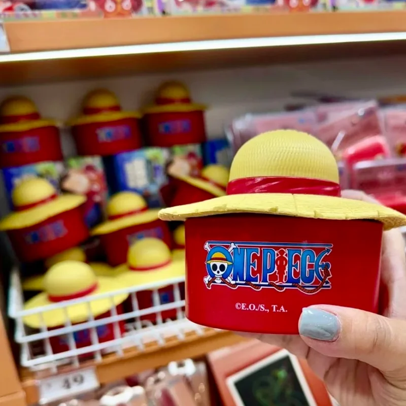 Figurka Luffy z anime One Piece - Pudełko na kapelusz słomkowy, organizer na biurko dla dzieci, ozdoba kolekcjonerska na prezent świąteczny