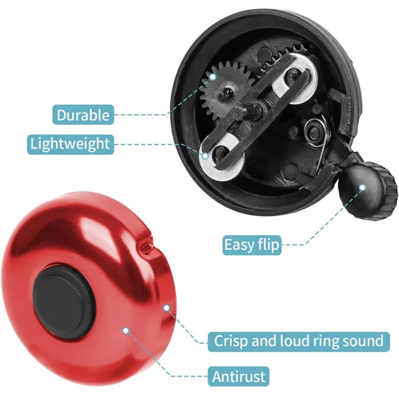 1pc Bicycle Bell Mountain Bike Rotating Horn Safe Riding Aluminum Alloy Handlebar Metal Ring Riding Accessories image 4