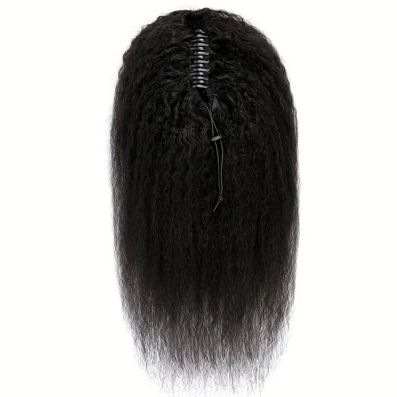 Claw Clip Ponytail Extensions Kinky Straight 100% Human Hair Clip In Pony Tails Yaki Hair Extensions 10\