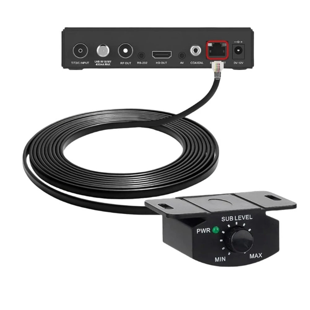 N88R Car Amplifier Volume Control Cable with Stereo Knob Dashboard Mount Gain Regulator Cord for Audio Amplifier 5m 4Pin