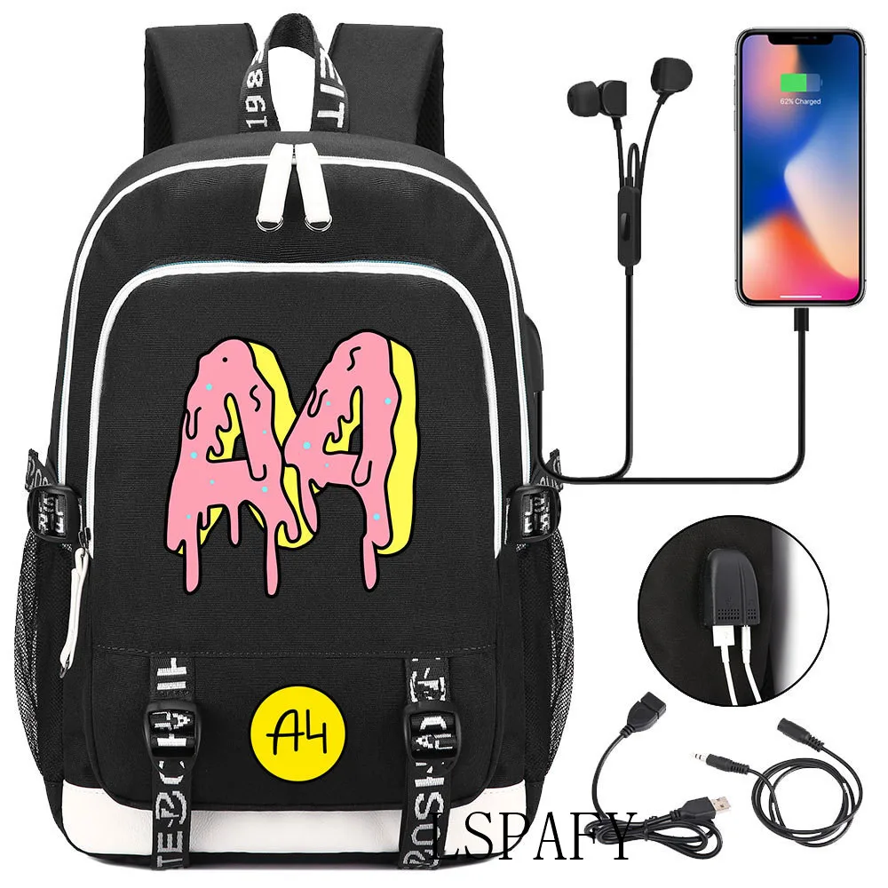 A4 Vlad school bags for girls Boys мерч а4 laptop backpack usb backbag children backpacks Capacity for Teenagers bag pack