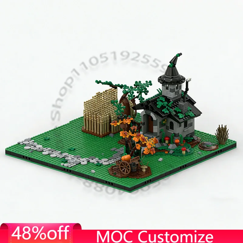 1968 PCS Couple Spooky Halloween Scene MOC Customize Modular Building Block Simple Educational Design DIY Boy Holiday Toy Gifts