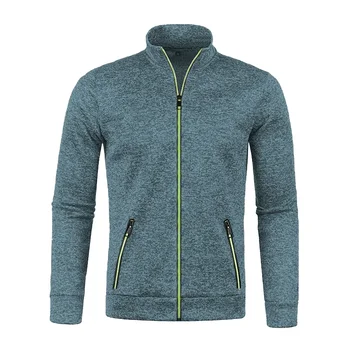 남성용 스탠드 칼라 지퍼 스웨터 코트, 남성 캐주얼 슬림 재킷, 단색 따뜻한 점퍼, 외투, 집업 재킷, 가을 패션 니트웨어