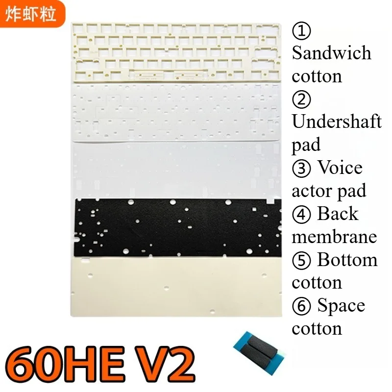 Wooting60V2 60HEV2 Sound Pack Magnetic Axis Keyboard Accessories PORON Sandwich Cotton PET Voice Actor Pad IXP Positioning Plate