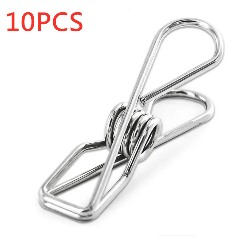 Stainless Steel Clips Clothes Pins Pegs Holders Clothing Clamps Sealing Clip Household Clothespin Clips for Hangers