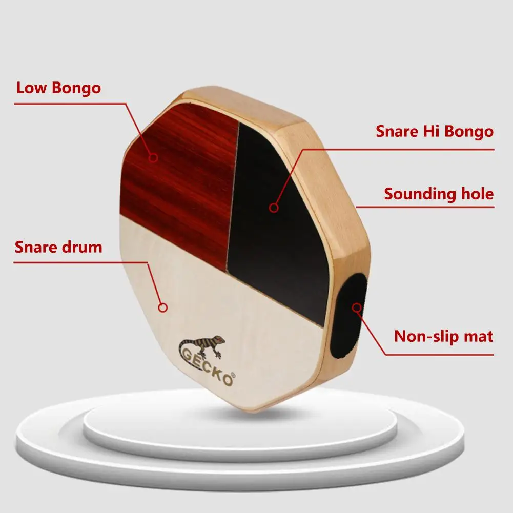 Tambor de mão de cajon gecko cajon 3-color bongo snare duplo efeito de som cajon tambor instrumento de percussão portátil para viagens campin