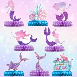 Little Mermaid Honeycomb Desktop Mermaid Birthday Party Decor Kids Girl Baby Shower forniture per feste di matrimonio Under The Sea Party