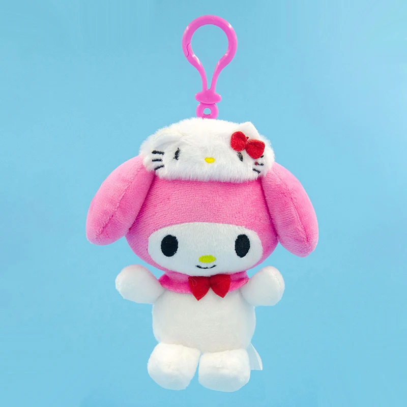 Anime Plush Sanrio KT Hat Series Small Pendant 13cm Kuromi Cinnamoroll My Melody Fashion Boutique Doll Plush Dolls Kids Gifts