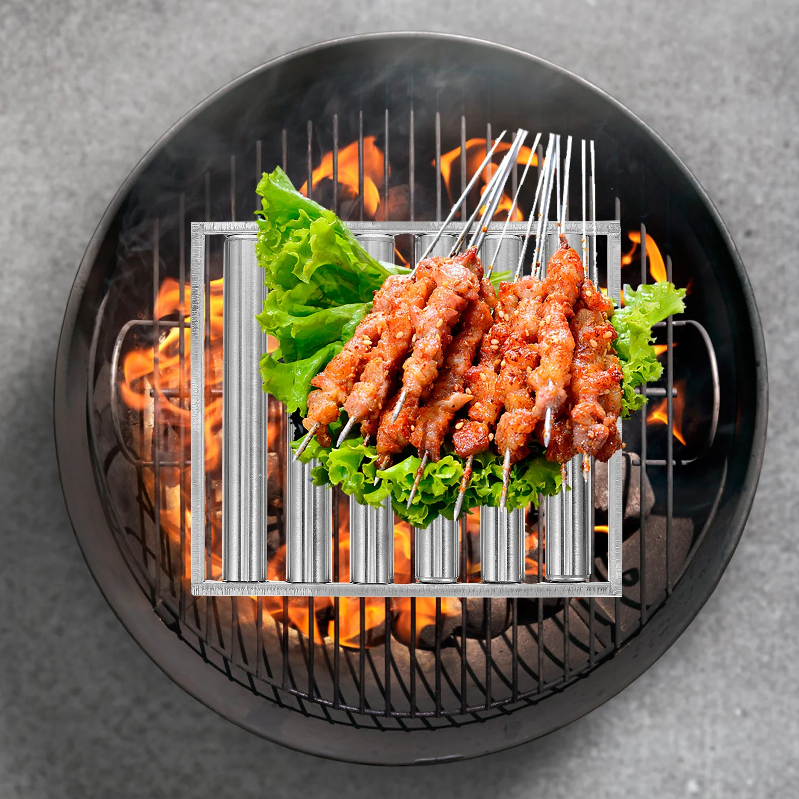 

Stainless Steel Sausage Roller Rack Foldable Outdoor Bbq Grill Rack Portable Campfire Sausage Grill Holder Bbq Stand