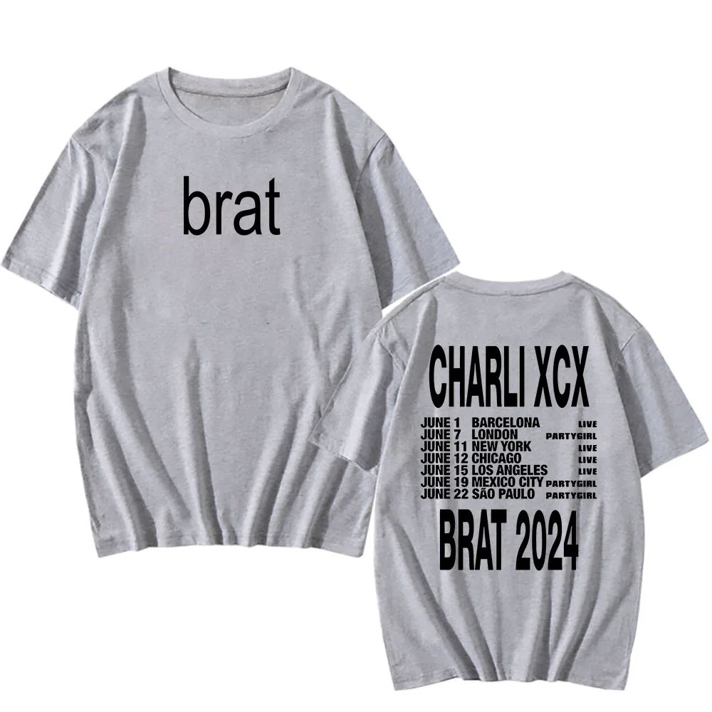 Charli Xcx Brat 2024 t-shirty Album Retro męski/damski Streetwear Casual bawełniana letnia koszulka Unisex koszulka z krótkim rękawem koszulki w