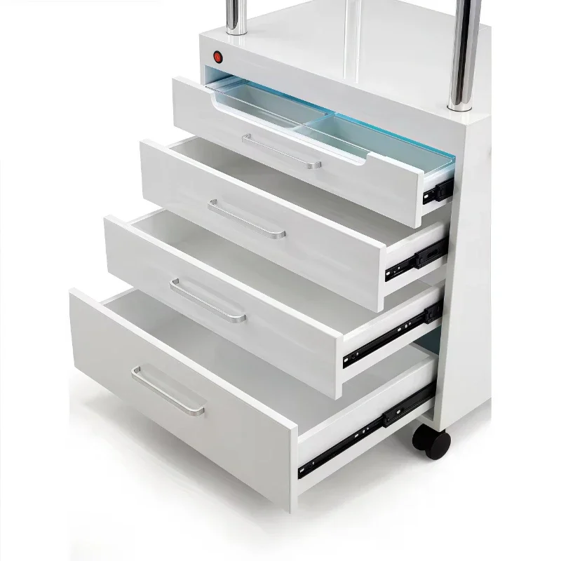 

Beauty Salon with Light Trolley Multifunctional Baking Paint Mobile with Wheels Tool Cabinet Carrello Parrucchieri Furniture