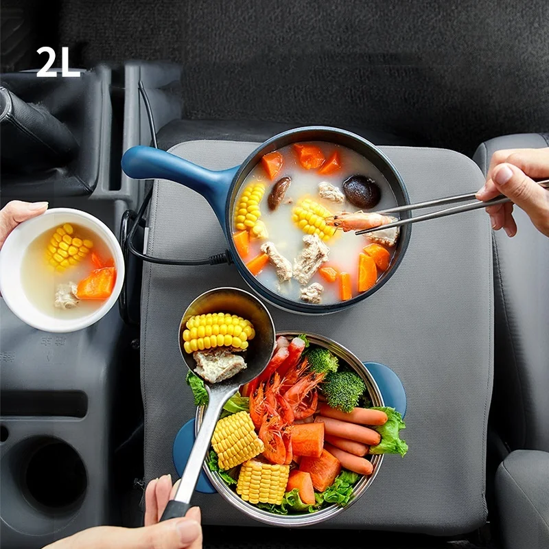 Pentola da cucina elettrica per auto multifunzione da 2 litri 12V/24V Padella da viaggio per camion con 1 anno di garanzia