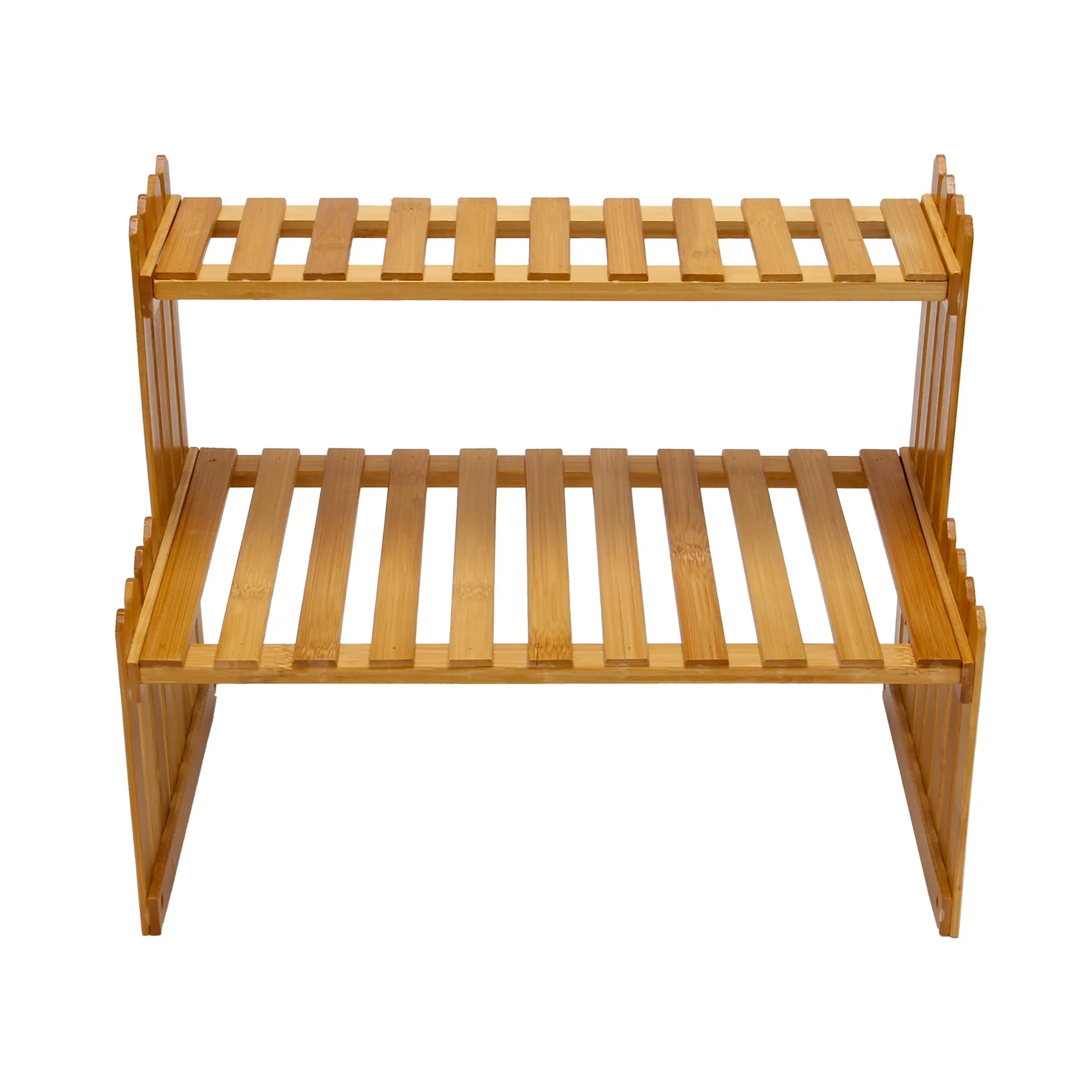 BAAG-2 Layers Bamboo Storage Rack Kitchen Spice Jar Bottle Seasoning Rack Decoration Organizer Shelf Home Desktop Racks