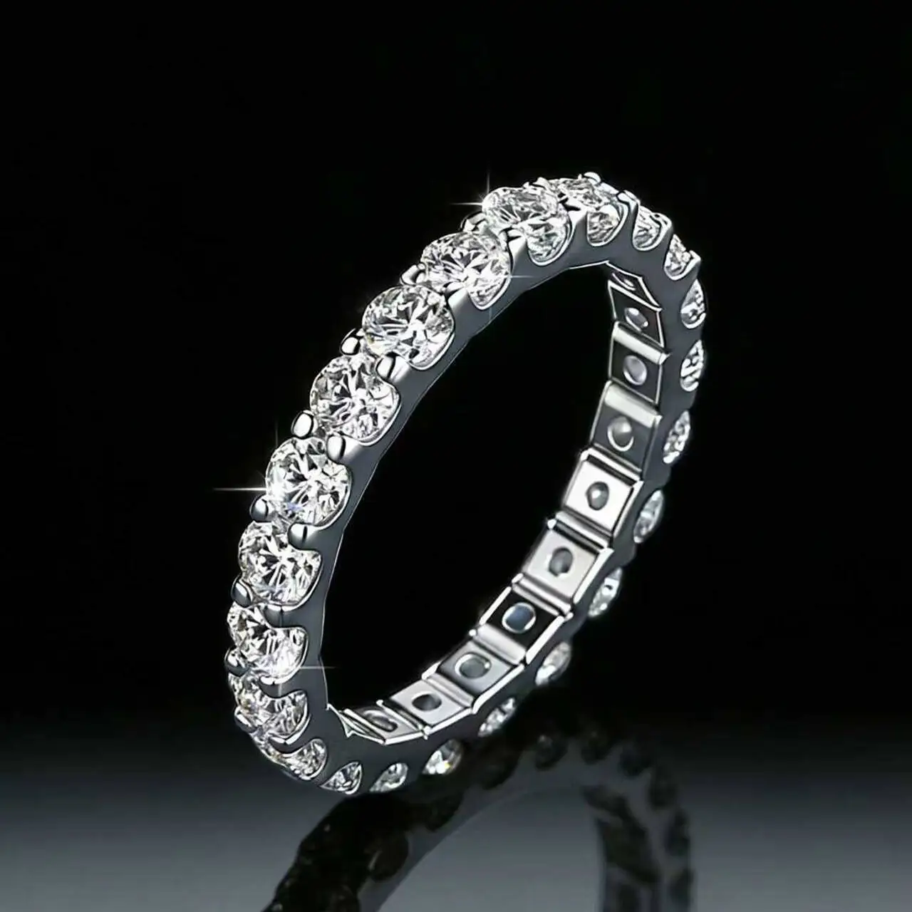 

TY 1.5-3mm 925 Sterling Silver Moissanite Ring For Women And Men Full Moissanite Ring D Color Fine Jewelry Engagement Ring