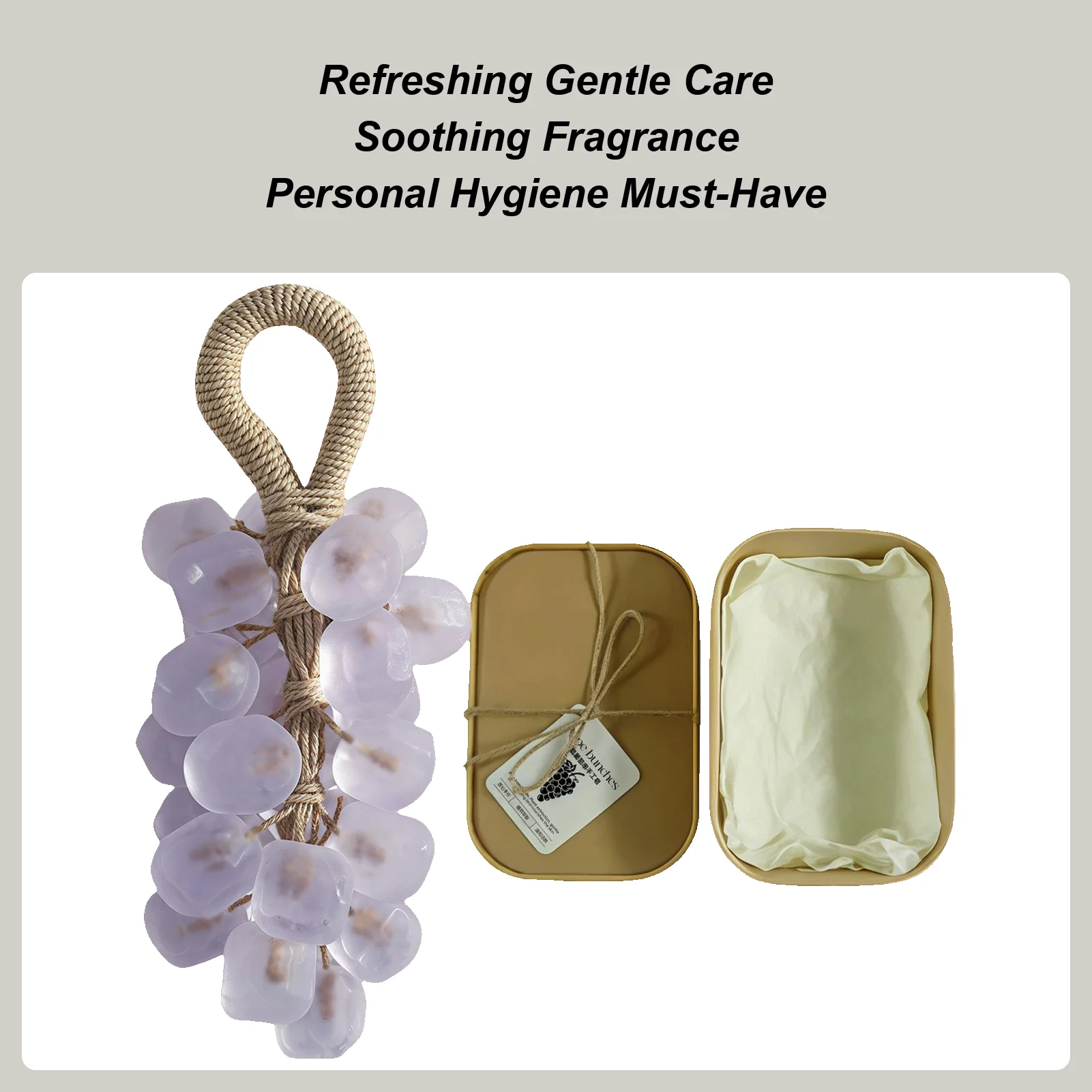 

Grape Soap Moisturizing Plant Scented Cleaner Natural Fragrance Fruit Soap for Bathroom Shower Travel Kitchen Body Hand Foot