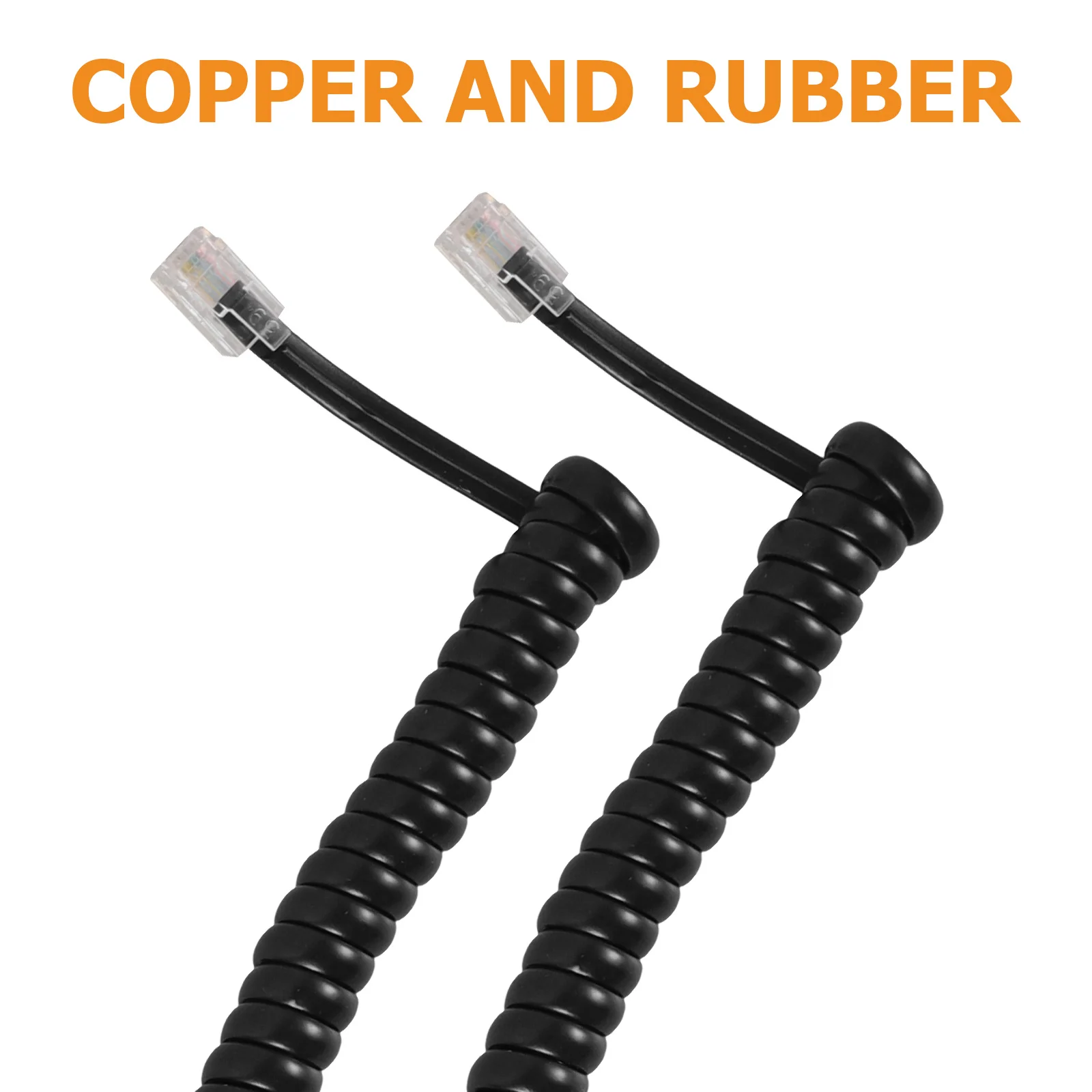 

2pcs Coiled Phone Cords Landline Telephone Cable Receiver Cord For Easy Length Adjustment Durable Reliable Cord Set