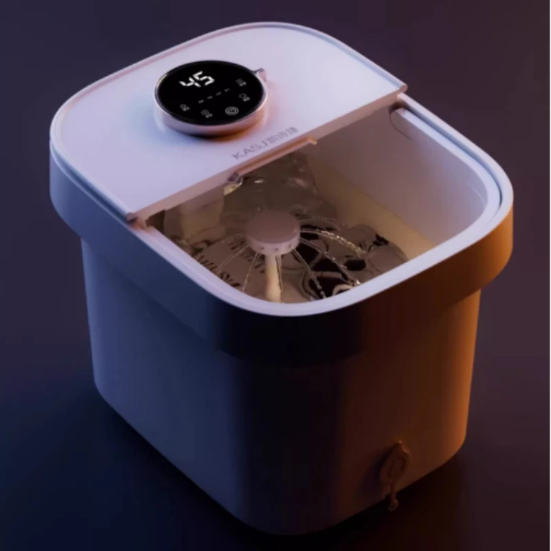 Automatic Heated Foot Bath Bubble Soaking Pedicure Spa Washing Basin Bathtub for Family Foot Spa Bath Massager for Stress Relief