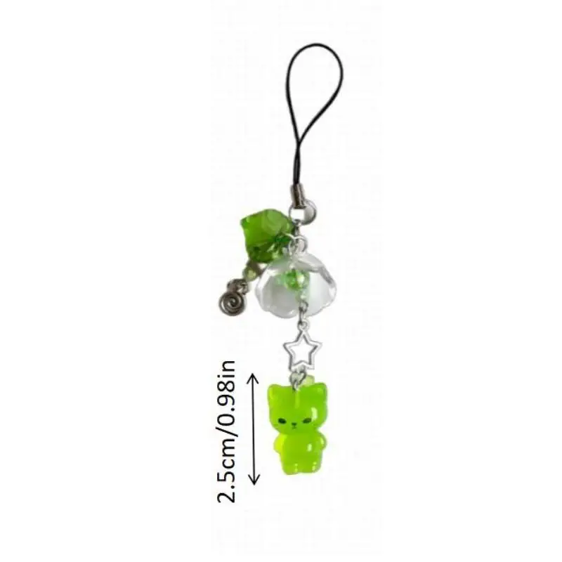 Cute Luminous Alien Cat Keychain Resin Mobile Phone Pendant Bag Charm Backpacks Purses Pendant Party Gift