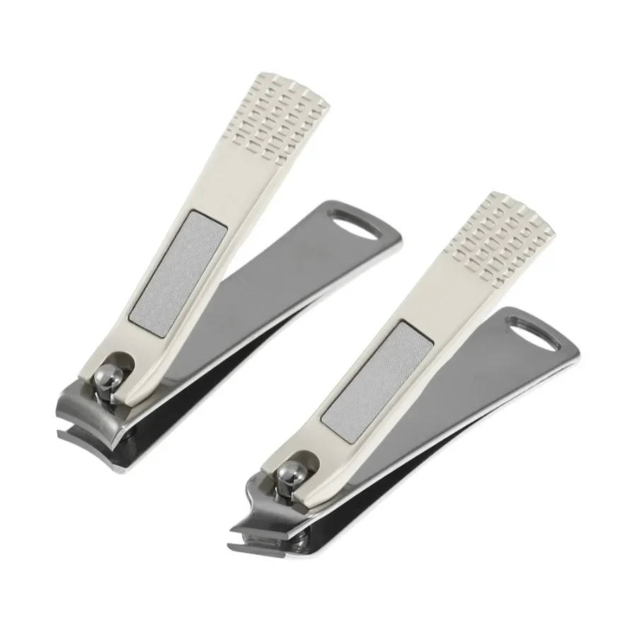 

2 Pcs Nail Cutter Set for Men and Women in Gray Stainless Steel Precision Tool for Daily Use at Home or Travel Durable and Easy