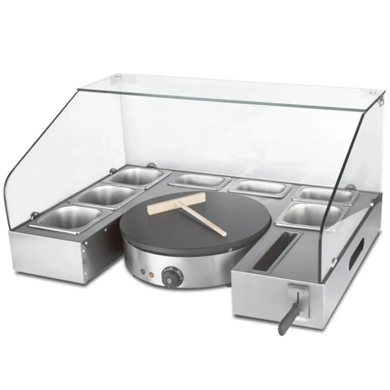 Pancake oven workbench Crepe Maker With Serving Station 1 Plate Non Stick Electric Pancake Making Machine