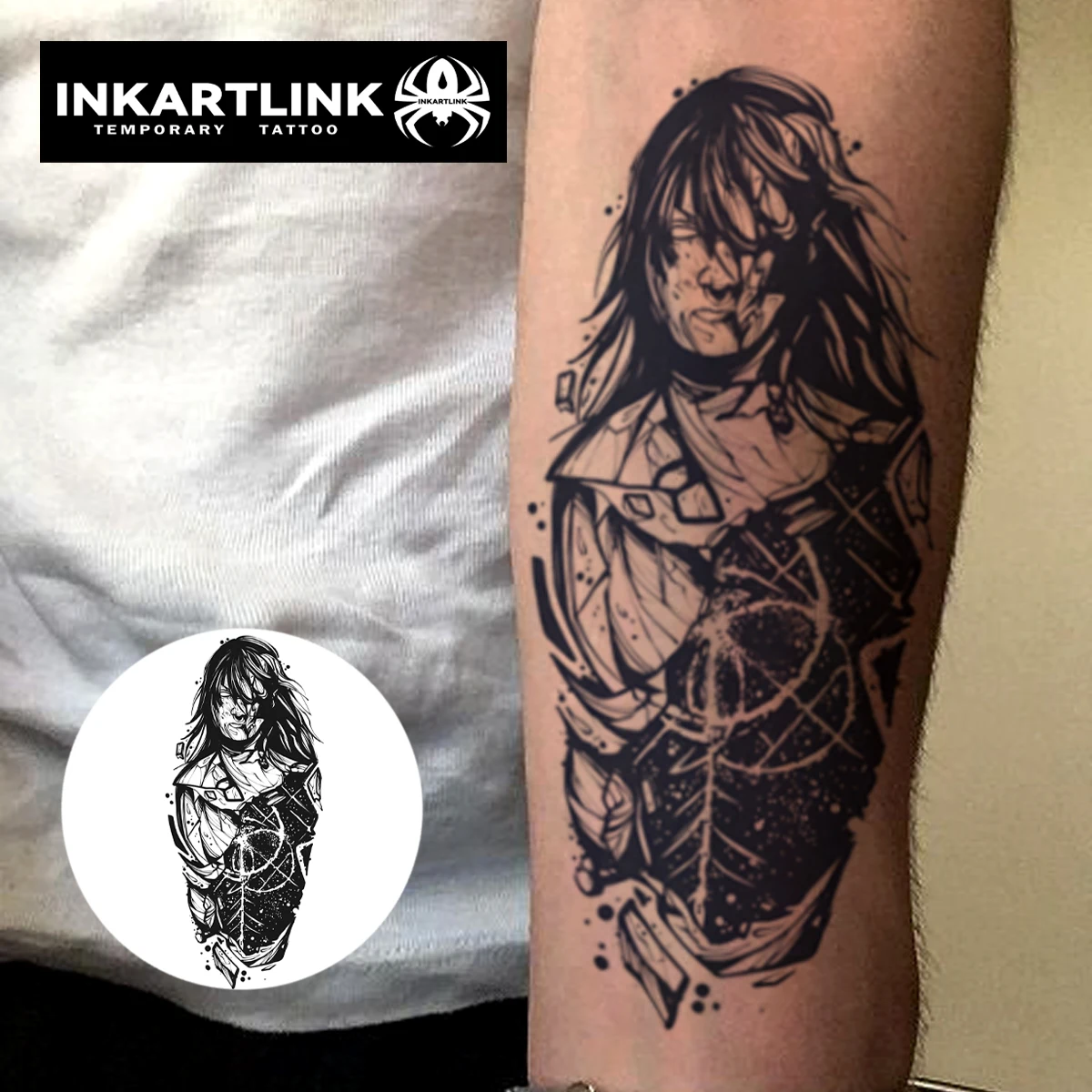 INKARTLINK فتاة مظلمة الوشم ملصق القوطية الطوطم الوشم المؤقت مقاوم للماء وغير يتلاشى صيانة لمدة 1-2 أسابيع أوروبية أ #2