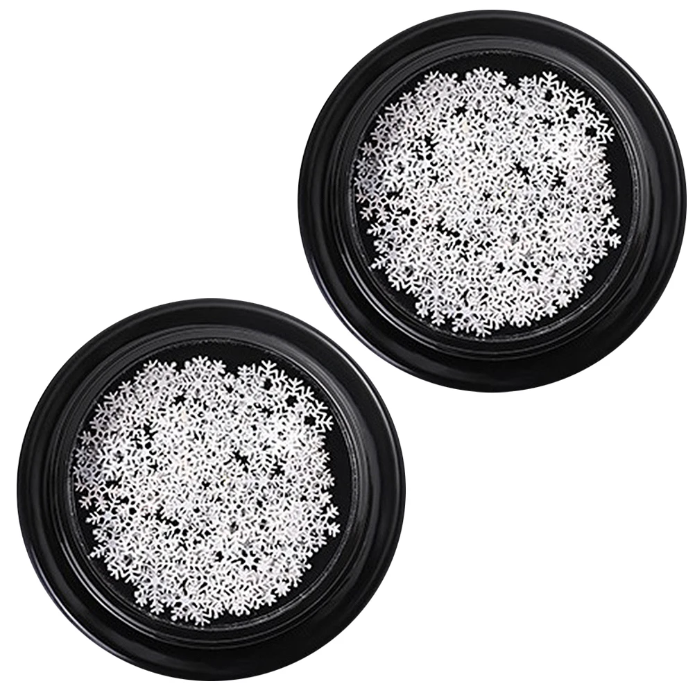 

2pcs White Snowflake Nail Stickers Christmas Tree Hexagon Slim Manicure Decor Decals Art Jewelry Natural Artificial Nails Home