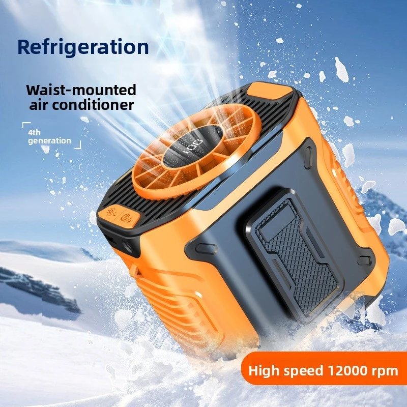 

2026 New High Speed Waist Hanging Fan, Portable Personal Cooling Fan with Digital Display, Clip On Fan for Outdoor Construction