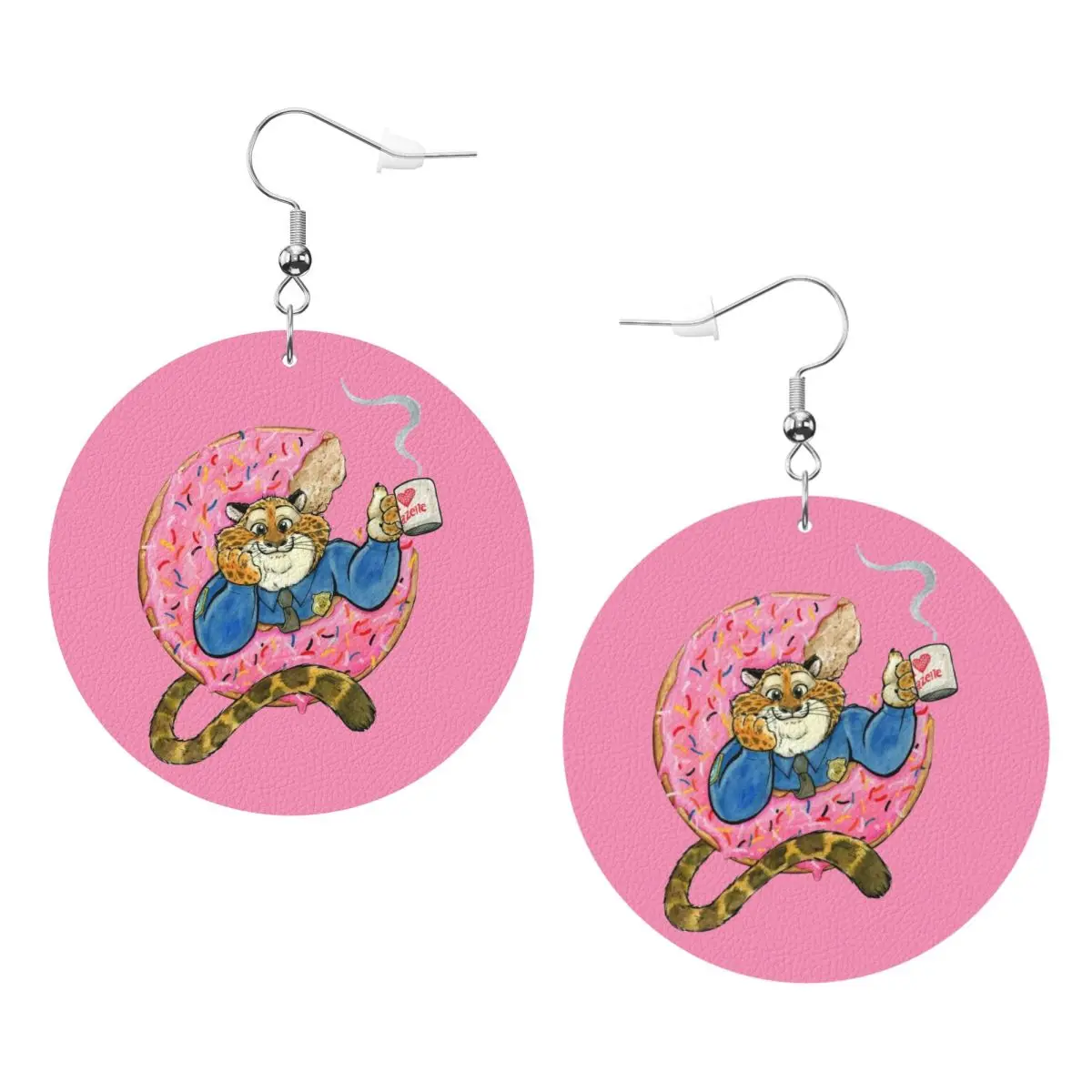 

Кожаные серьги-капли с индивидуальным дизайном в стиле Зоотопии, персонализированные для женщин, милые мультяшные украшения и аксессуары на День святого Валентина