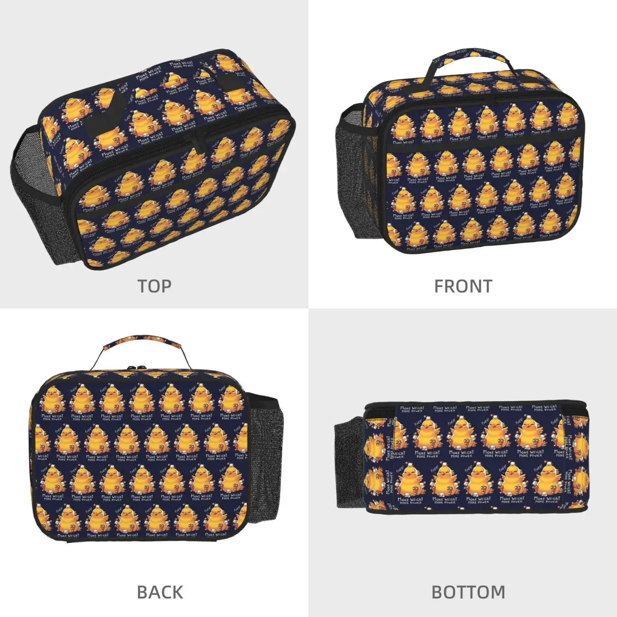 Funny Fat Chocobo - Big Power Insulated Lunch Bag for Women Children Portable Food Boxes Thermal Lunch Box Tote