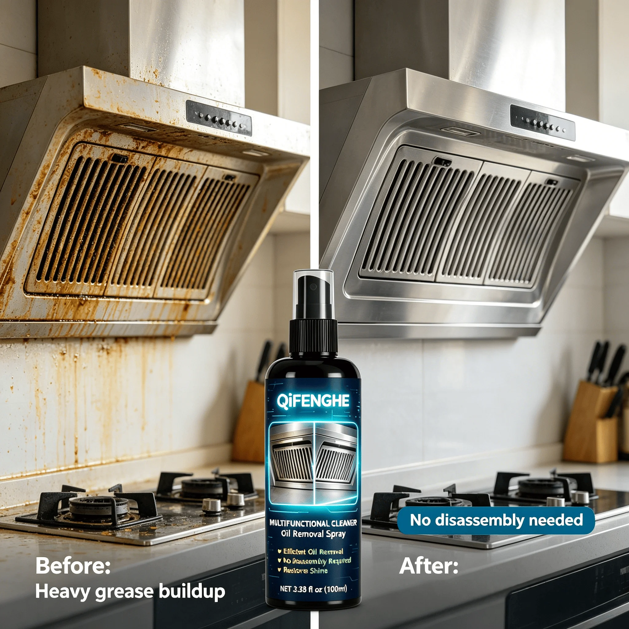 Grease Remover Spray Multi Surface Cleaner Degreaser For Oven Cooktop Air Fryer No Disassembly Required Restores Like New Shine