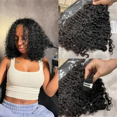 3C4A 버마어 곱슬 머리 번들 버진 인간의 머리카락 버마어 베트남어 원시 인간의 머리카락 확장 전체 머리 18A 도매