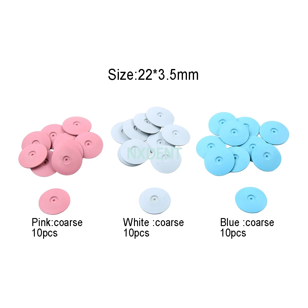 

30Pcs/lot 22*3.5mm Dental Lab Polishing Wheels Polishers Silicone Burs Disk Coarse Blue/White/Pink