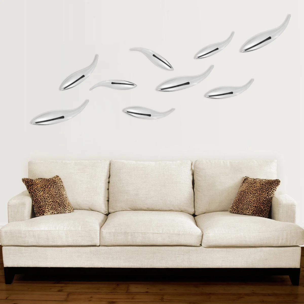 

Golden 23cm Abstract Fish Accessories Plating Plastic Mirror Surface DIY Household Decor Hanging Wall Sticker Hanging Decor