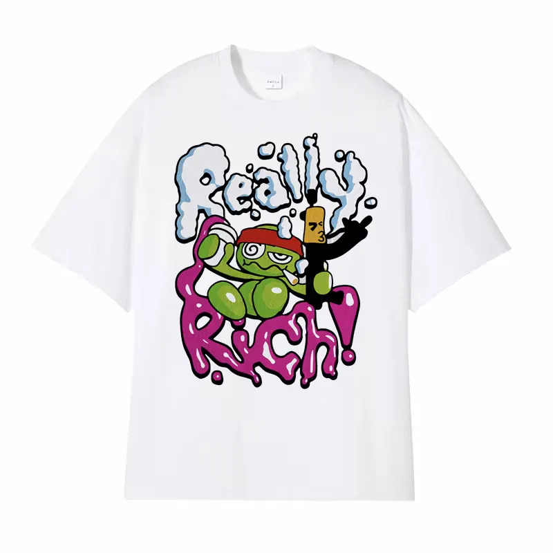 Rapper RR KanKan Really Rich Album Tshirts for Men Vintage Casual Short Sleeve T Shirt Unisex Fashion Cotton Oversized T-shirts