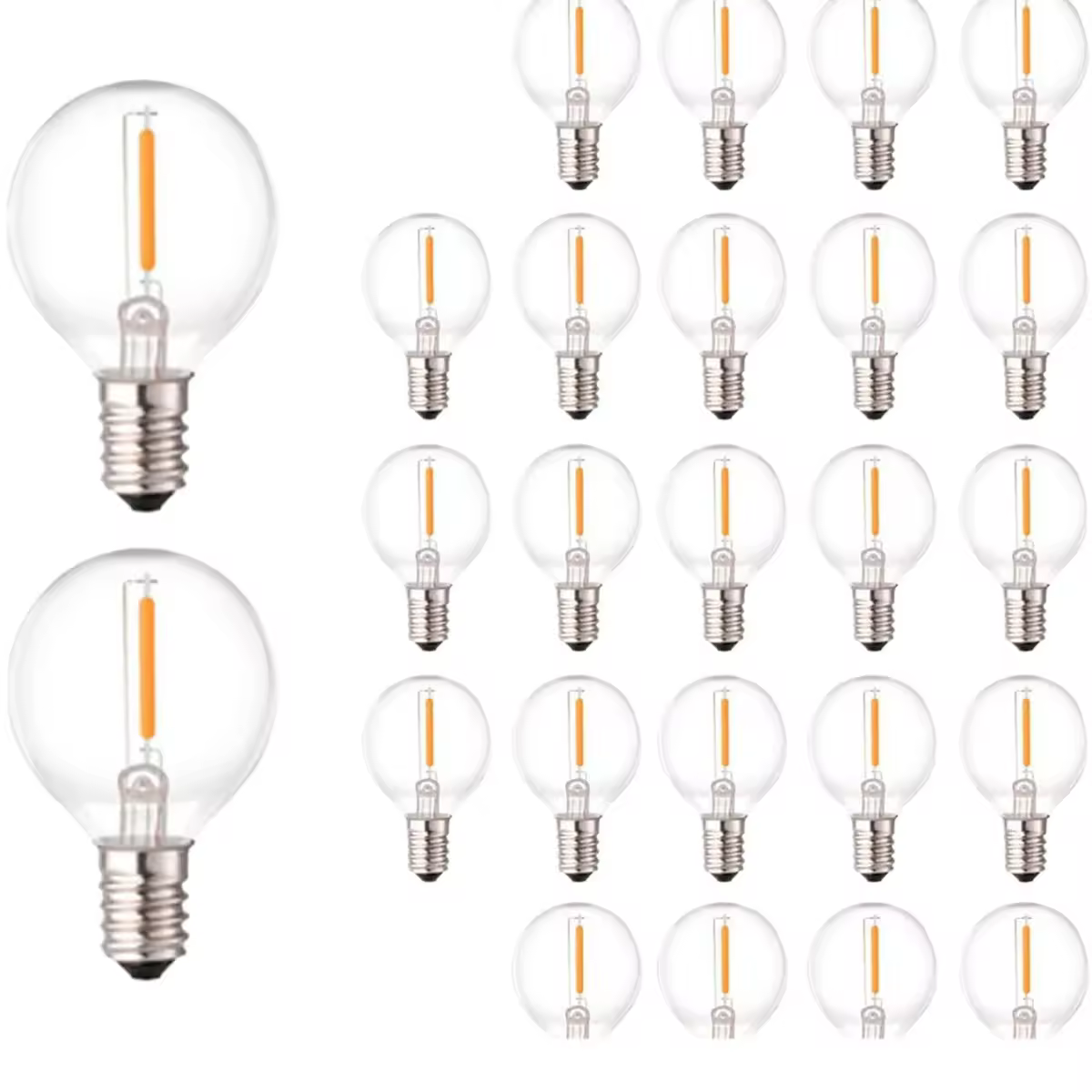 5-25 STKS Vintage G40 Led String Light Vervanging Lamp 1 W 3 V 120 V 220 V Plastic Onbreekbaar Globe Ball Lamp E12 Base 2700 K Edison