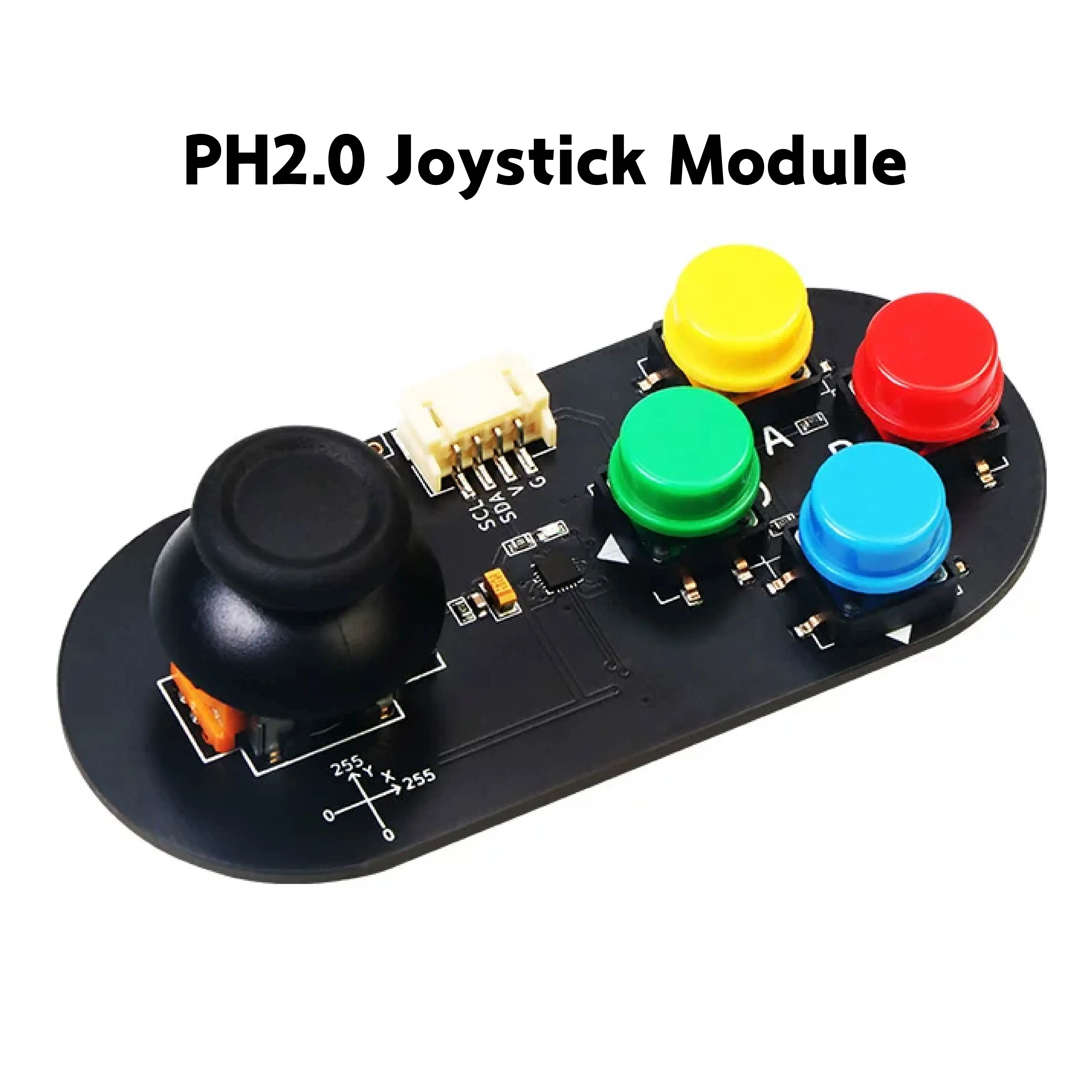 Mini‑Joystick Game Controller Module I2C PH2.0‑4Pin Interface 3‑5V with 1 Joystick & 5 Buttons for Arduino micro:bit STEM DIY Pr