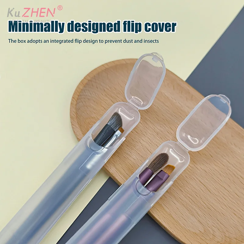 1PCS Portable Transparent Makeup Brush Storage Box With Cover Eyebrow Pencil Makeup Brushes Organizer Chopstick Case Beauty Tool