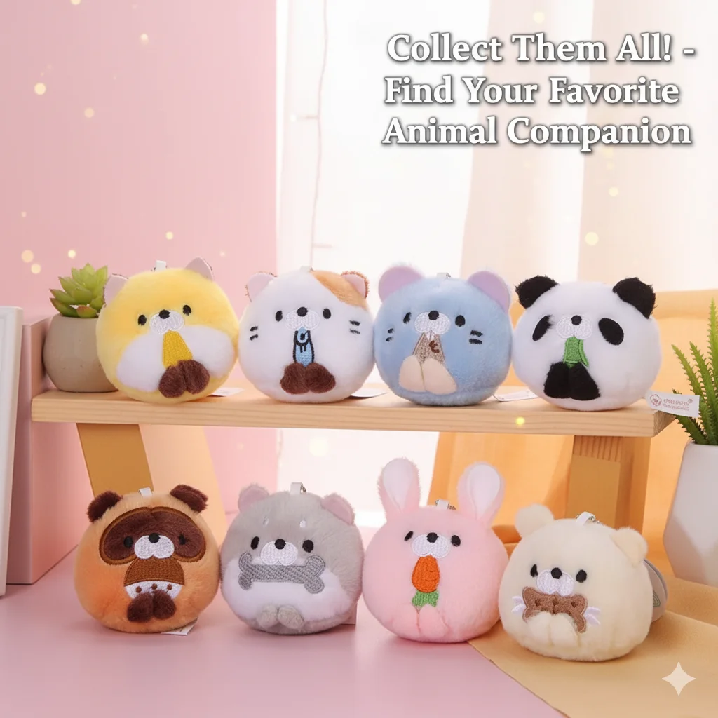 

Cartoon Animals Plush Doll Soft Cute Puppy Pendant Doll Decoration Pendant Girl Heart Keychain Backpack Stuffed Doll