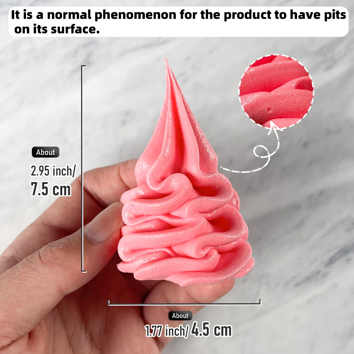 Spiralförmiges Eiscreme-Attrappenmodell, DIY-Gebäckdekoration, Schaufenster-Requisite für Dessertläden, Bäckerei-Dekorationszubehör – Detail 7
