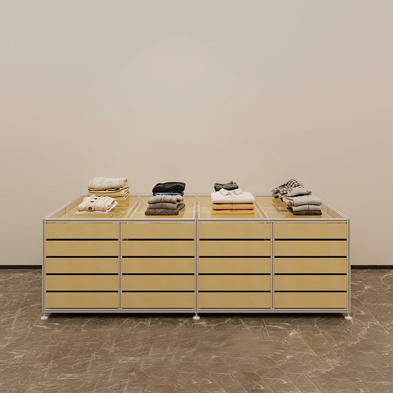 High-End Aluminum Display Cabinet Showcase Storage Rack Clothing and Shoe Display