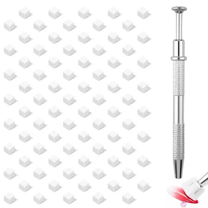 100 Pcs Nail Art Sponge Set With Grabbing Pen Manicure Creative Nail Sponge Gripper Tool Nail Art Tools Manicure Accessories