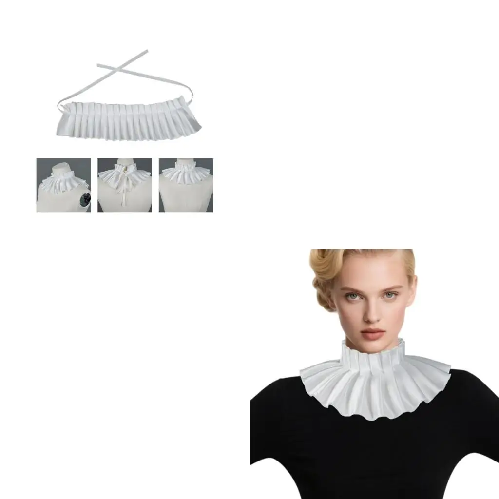 

652F Trendy Adjustable Faux Layered Neckpiece Breathable Polyester For Daily Wear Comfort