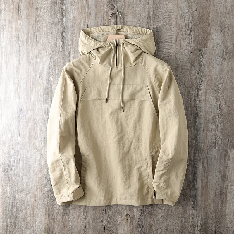 

Loose Men's Outdoor Waterproof Hoodie Jaet Casual Faion Urban Sle Long Sve Stand Fit Youth Jaet Coat