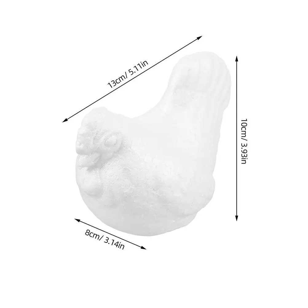4Pcs Foam Hen Ornaments 14Cm White Polystyrene Craft Balls for DIY Painting Easter Halloween Farm Party Decoration Chicken view 2