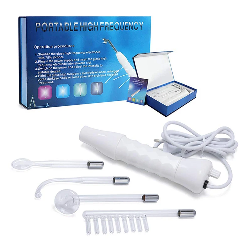 Portable High-Frequency Skin Treatment Stick Machine, Commercial Electrotherapy Machine, Neon Argon Mixed Facial Stick