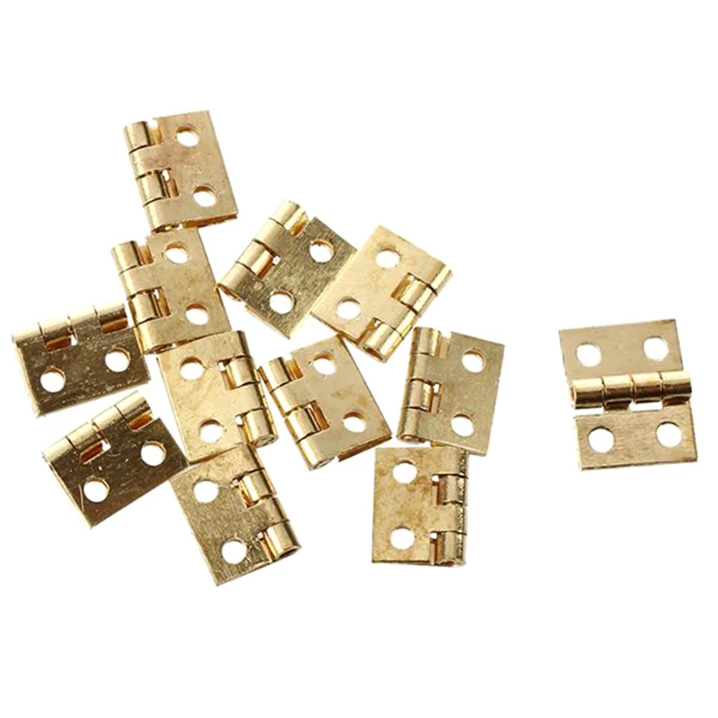 200PCS Mini Hinges Dollhouse Hinges Metal Hinges 1/12 Toy Room Miniature Furniture Cabinet Closet