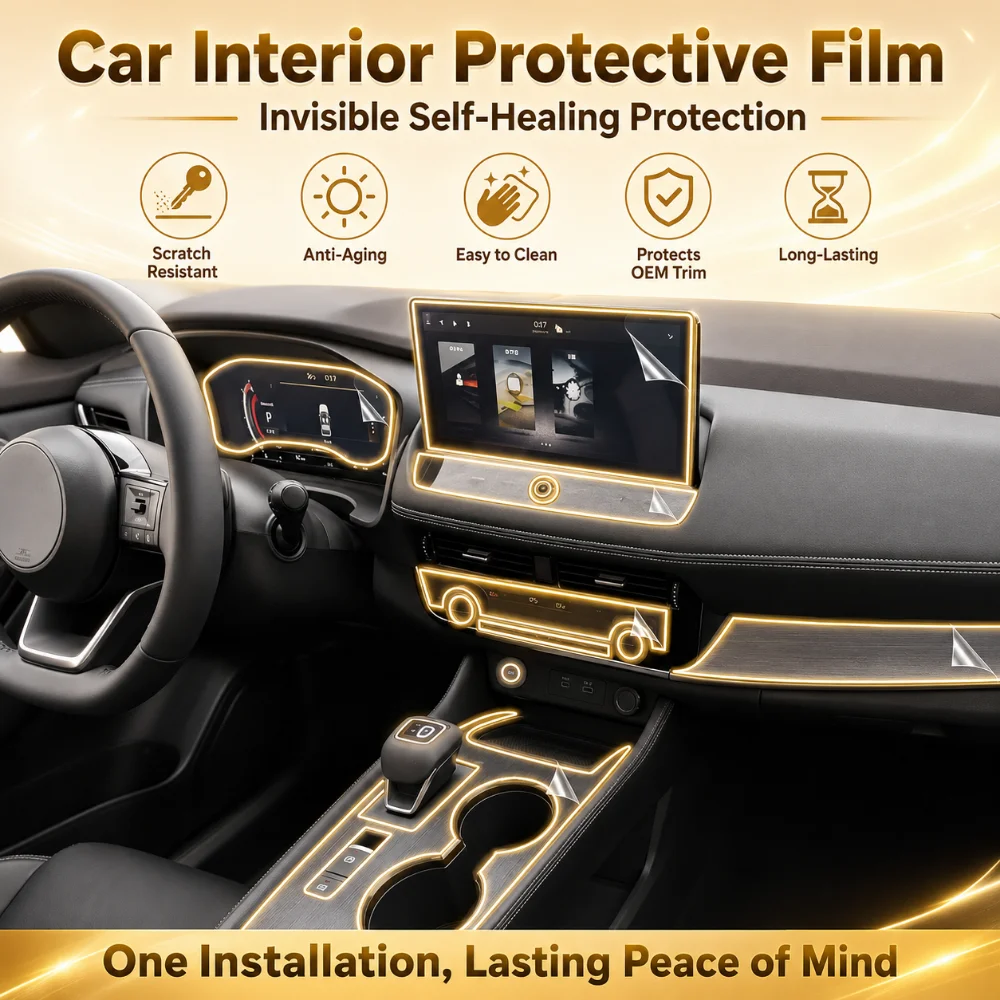 

For Nissan X-Trail 2021-2025 Dashboard Multimedia Navigation Car Interior TPU Transparent Anti-Scratch Protection Film Upgrade