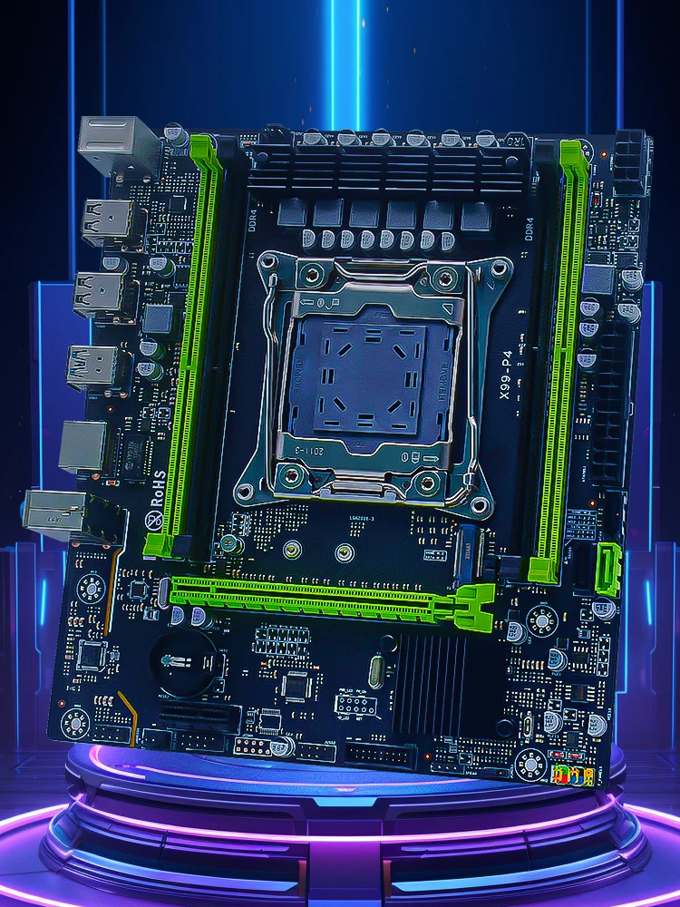 MUCAI X99-P4 LGA2011-3: サーバー/ゲーミングボード、DDR4 128GB、2xUSB3.0+6xUSB2.0、Realtek GB LAN