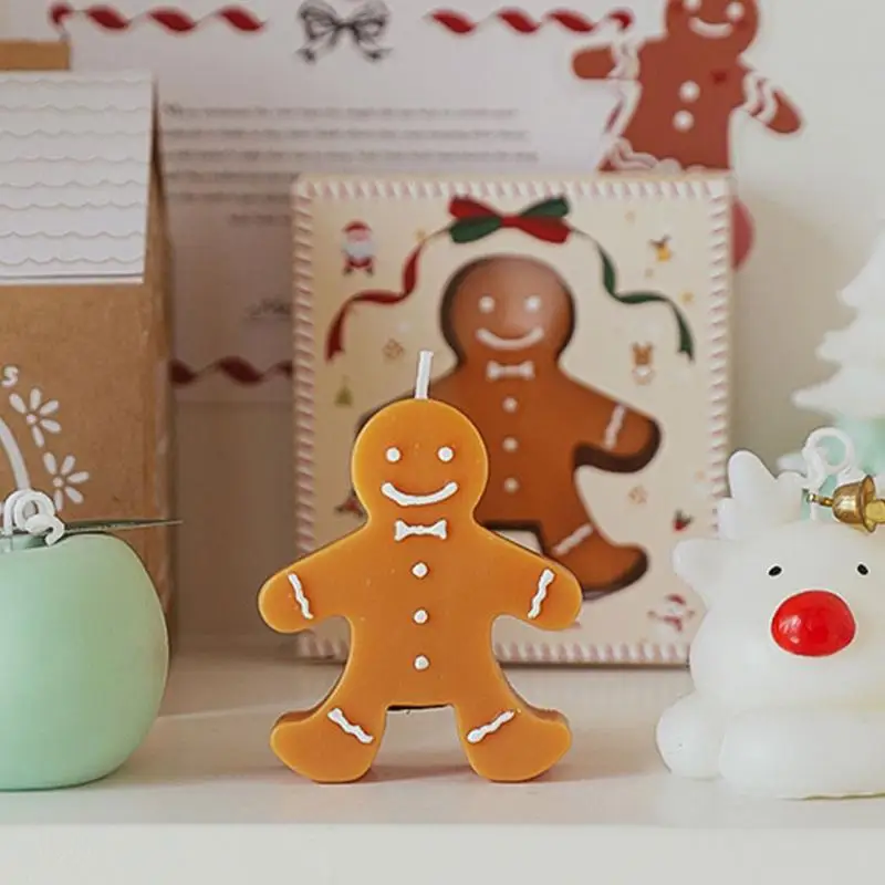 Gingerbread Man Christmas Scented Candle Aromatherapy Creative Festive Atmosphere Decoration Small  Candle Scented Ornaments