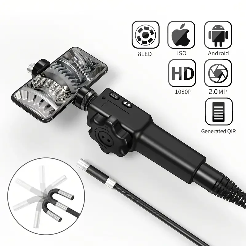 Automotive Rotary Drain Piping Endoscope Endoscopic Inspection Camera For Android Mobile Plumbing Tools High Resolution 360°